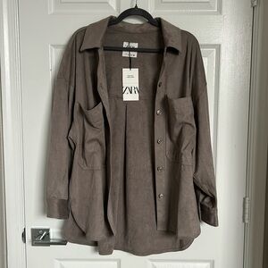 Zara suede oversized shirt